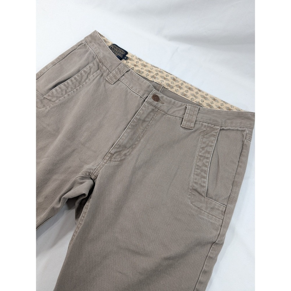 Pendleton Heavy Canvas Work Pants Mens 34x29 (36 Tag) Beige Reinforced Jeans